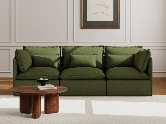 Lifely Modular 3 Seater Sofa - Olive Green