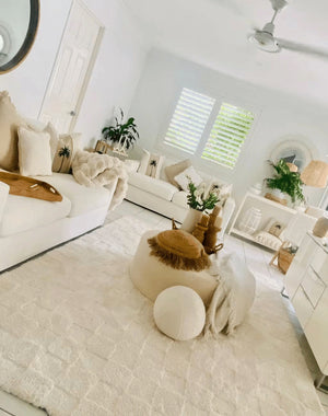 Cream sofa in living room