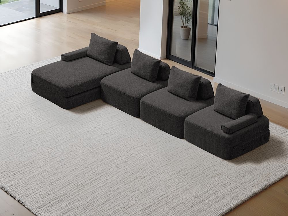 Cushie Modular 4-Seater Chaise (4.01m) - Sage