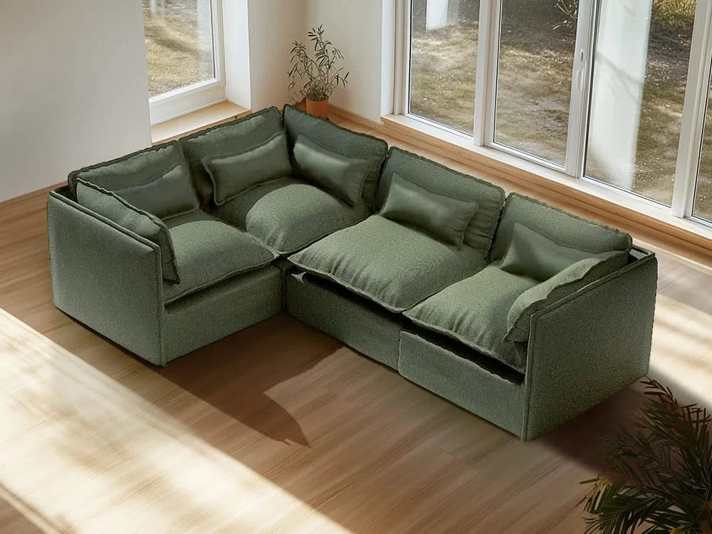 Lifely Modular 3 Seater Sofa Bed - Olive Green