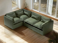 Lifely Modular 3 Seater Sofa Bed - Olive Green