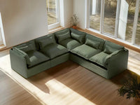 Lifely Modular 4 Seater Sofa Ottoman - Olive Green