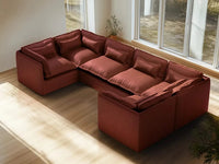Lifely Modular 6 Seater U-Sectional - Rust