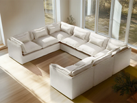 Lifely Modular 8 Seater U-Sectional - White Boucle