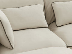 2 Seater Slipcover Only (Sofa not included) / Sofa / Cream With Brown Piping
