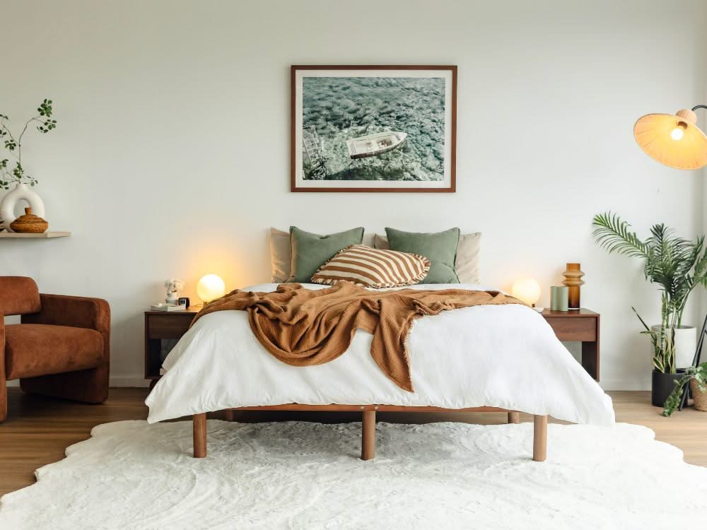 Cali Bed Base in Walnut - King Single