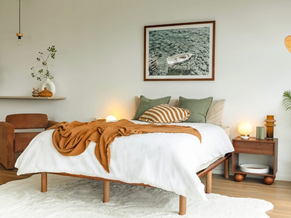 Cali Bed Base in Walnut - King Single