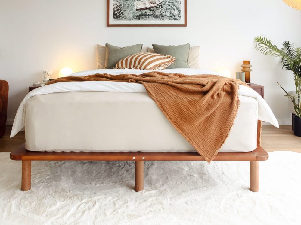 Cali Bed Base in Walnut - King Single