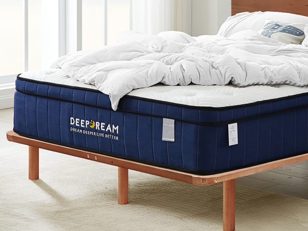 Cali Bed Frame Premium mattress combo - Walnut