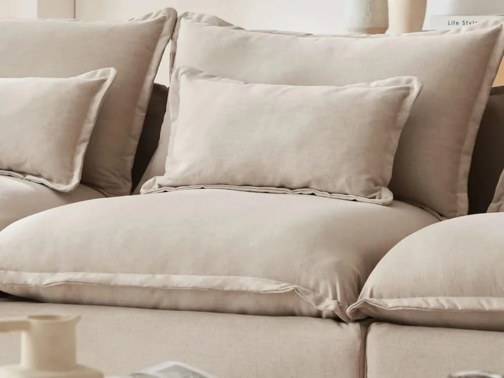 Lifely Modular 8 Seater U Sectional Sofa Ottoman - Linen Beige