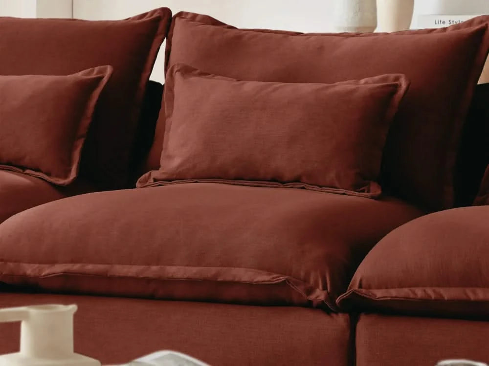 Lifely Modular 9 Seater U-Sectional Ottoman - Rust