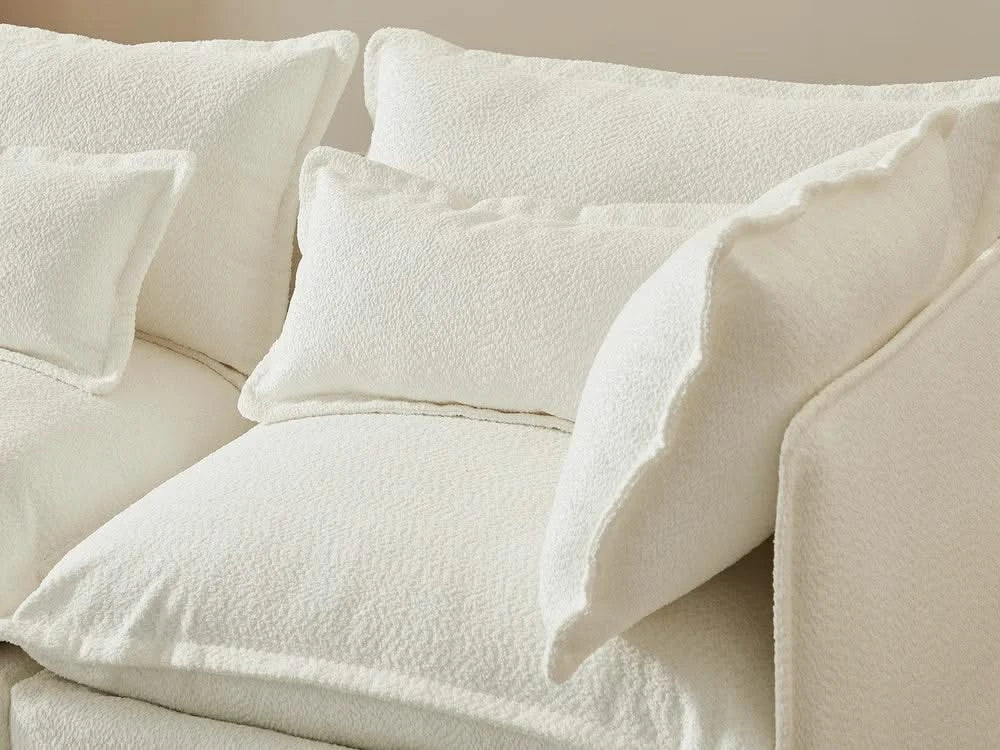 Lifely Modular 8 Seater U Sectional Sofa - White Boucle