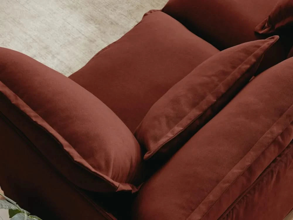 Lifely Modular 8 Seater U Sectional Sofa Ottoman - Rust