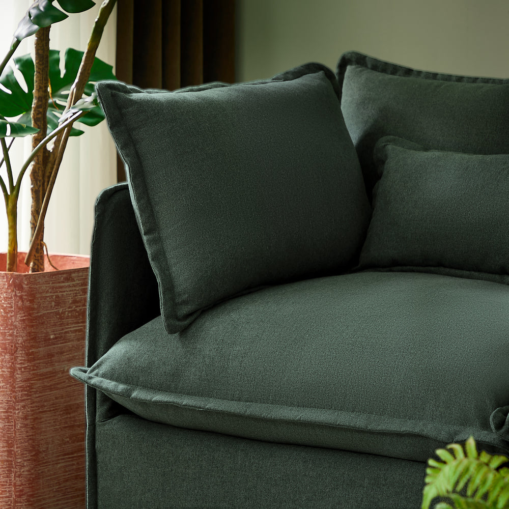 Dark green sofa corner