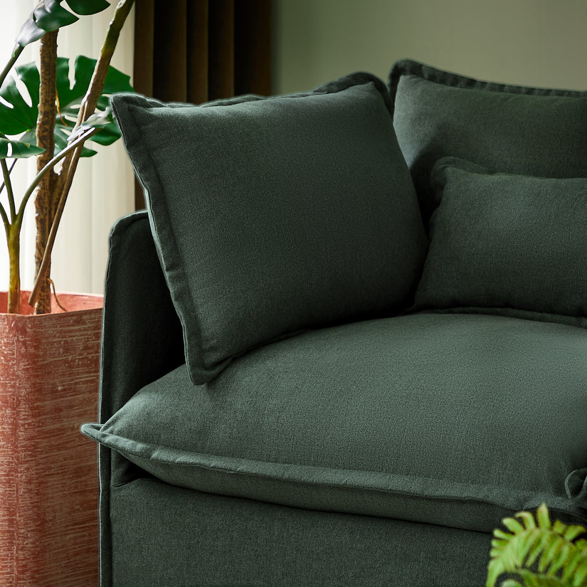 Dark green sofa corner