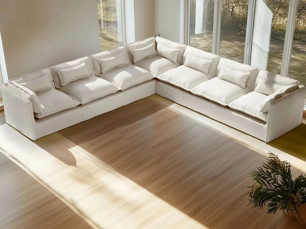 Lifely Modular 7 Seater Corner - White Boucle