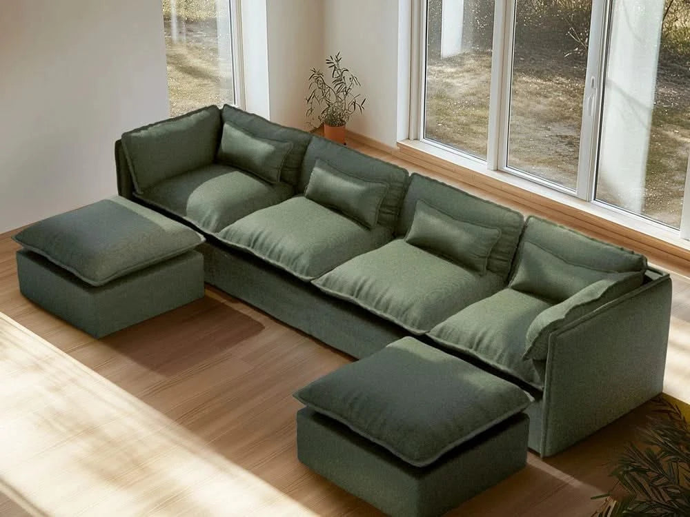 Lifely Modular 3 Seater Sofa - Olive Green